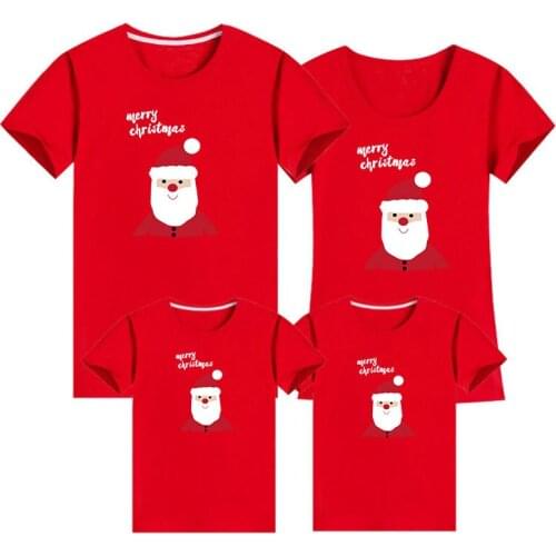 Amily Clothing T Shirt Family Matching Outfits Christmas Family Mother Father Baby Cotton Clothes Christmas Deer