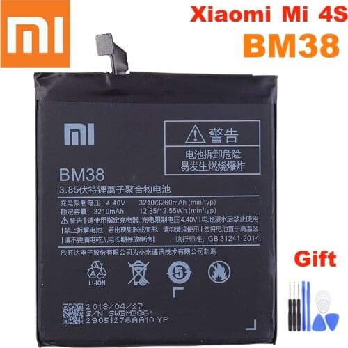 BM38 Xiao mi 100% Original Battery For Xiaomi 4S Mi 4S Mi4S BM38 High Quality Phone Replacement Batteries +Tools 3260mAh