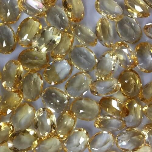 10pieces Citrine Natural Loose Gemstone Oval 6X8mm Faceted Beads for Inlaid silver 925 jewelry Making Ring DIY ICNWAY