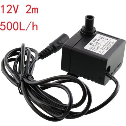 Black DC Ultra-Quiet Mini DC 12V 2M Brushless Motor Submersible Water Pump 500L/H Pool Water Pump Water Circulating High Quality