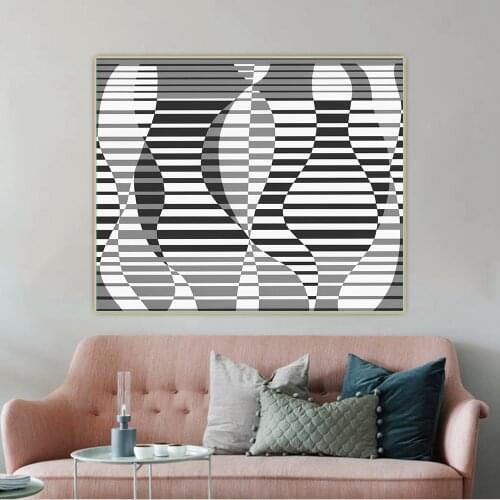 Citon Josef Albers《Grayscale Version Of Figure 28》Canvas Art Oil Painting Abstract Painting Picture Wall Decor Home Decoration