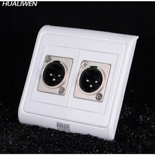 Two-port XLR male socket wall plug-in panel Three-core single XLR female microphone microphone line surface