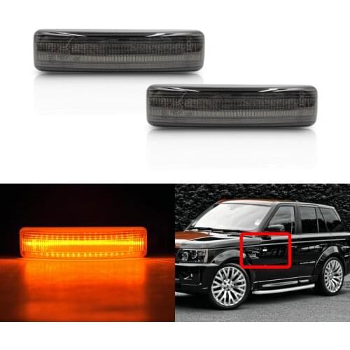 Smoked Front Amber Led Side Marker Lights For Land Rover Range Rover Sport Supercharger 06-13 LR2/3/4 Discovery Freelander2