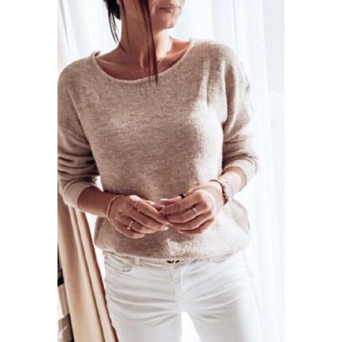 Hirigin Women Long Sleeve Tops T Shirts Sweater Lace Stitching Backless Pullover UK 6-14