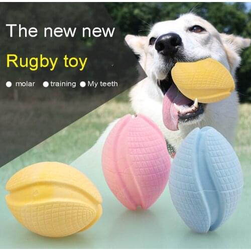 Pet Toys Rubber Foaming Milk Flavor Rugby Pop It Antistress Medium Large Scale Dogs Grind Their Teeth Chew Dog Toys Dog Supplies