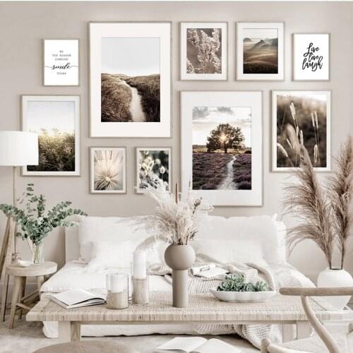 Nature Scenery Picture Home Decor Wall Art Canvas Painting Nordic Modern Grass Landscape Posters and Prints for Dormitory Decor