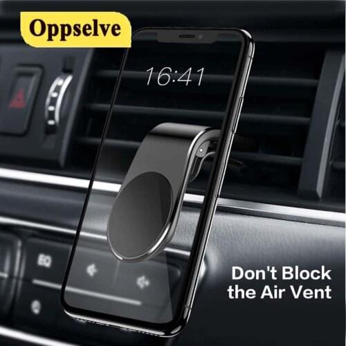 Magnetic Car Mobile Phone Holder L Shaped Car Air Vent Mount Metal Phone Holder Accessory for iPhone 12 11 X XR 8 Xiaomi Huawei
