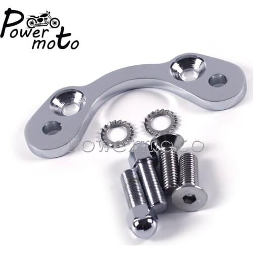Motorcycle Chrome Spring Fork Tree Handlebars Adapter Top Clamp Riser Mount Kit For Harley DNA Paughco
