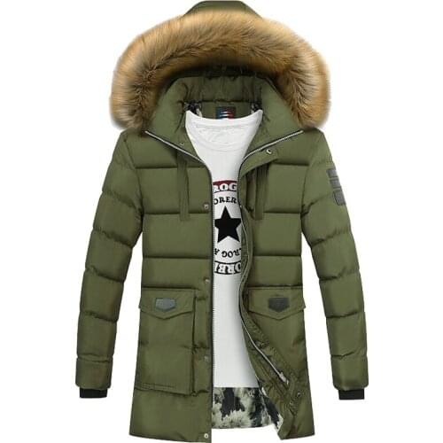 Mens Winter Fur Collar Down Parka Thick Warm Men Long Padded Jacket Puffer Hooded Coat Homme Chaquetas Hombre Plus Size 4XL