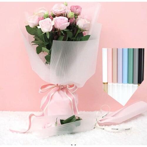 New 20pcs Double Color Waterproof Wrapping paper Half Transparent Stripe Pattern Gift Packing Craft Tissue Paper