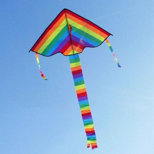 New Long Tail Rainbow Kite Outdoor Kites Flying Toys Kite For Children Kids D5QA