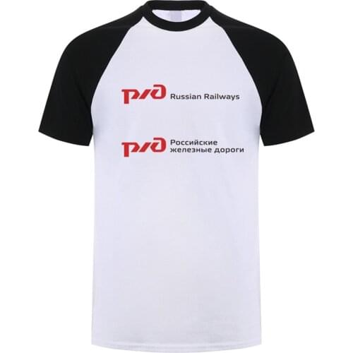 New RZD Russian Railways T Shirt Summer Short Sleeve Cotton Russia CCCP T-shirt Mans Tshirt