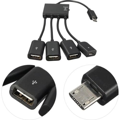 PC 4-in-1 OTG Data Cable for Android for Samsung Android Mobile Phone Tablet Micro USB 4 Ports OTG Multi-function HUB