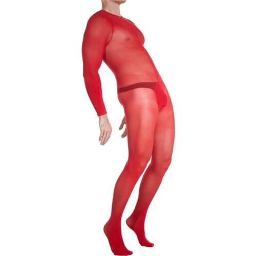 Plus Size Transparent Bodystocking Sexy Hot Erotic Lingerie One Piece Anti-hook Bodyhouse U Convex Pouch Tights Costume Bottom B