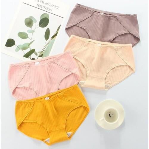 Womens Lace Underwear Pure Cotton Panties Low Waist Seamless Lingerie Briefs Girl Panties Comfortable Soft Female Underpants