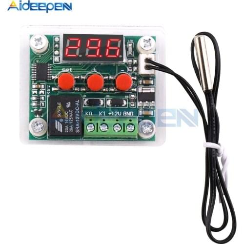 W1209 -50-100C DC 12V Digital Temperature Controllear Thermostat Temperature Control Thermostat Switch Plate W1209 case Red