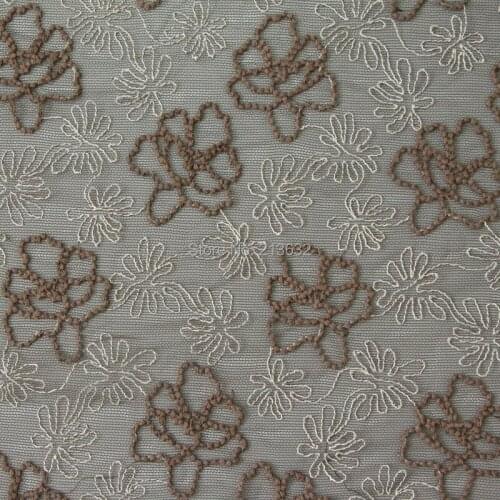 POd7-8 organza textile dribbling embroidery fabric wholesale computer rope embroidery cloth lace fabric sewing designer new Best