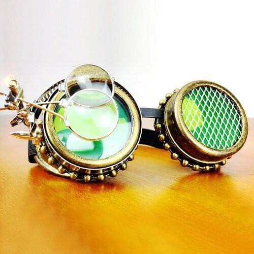 Women/Men Retro Punk Eyewear Windproof Mirror Steampunk Industrial Goggles Halloween Carnival Party Cosplay Props Accessories