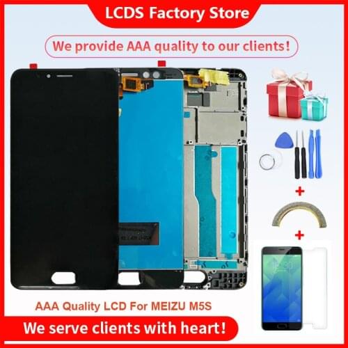 5.2" AAA Quality LCD For MEIZU M5S Lcd With Frame Display Screen+Digitizer Touch Screen For MEIZU M5S M612h LCD Display
