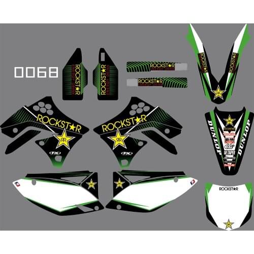 0068 motorcycle Team Graphic & Backgrounds Decal Stiker Kits for Kawasaki KX250F KXF250 2009-2012