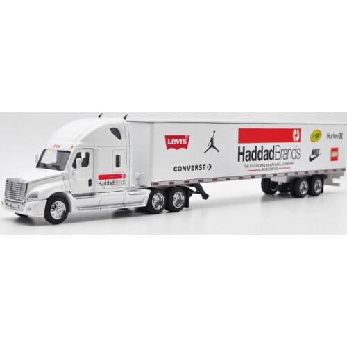 1/64 Freightliner Container Truck Trailer White Diecast Car Model Collection
