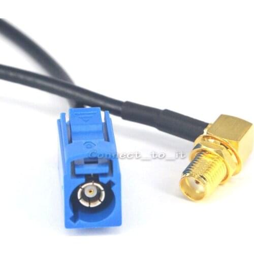 10 Pieces SMA Female Rightangle to Fakra C Female Coaxial Adapter Pigtail Jumper Cable 20CM