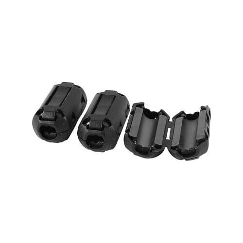 10Pcs UF70B Black Clip On Noise Suppressor 7mm Cable Ferrite Core Filters