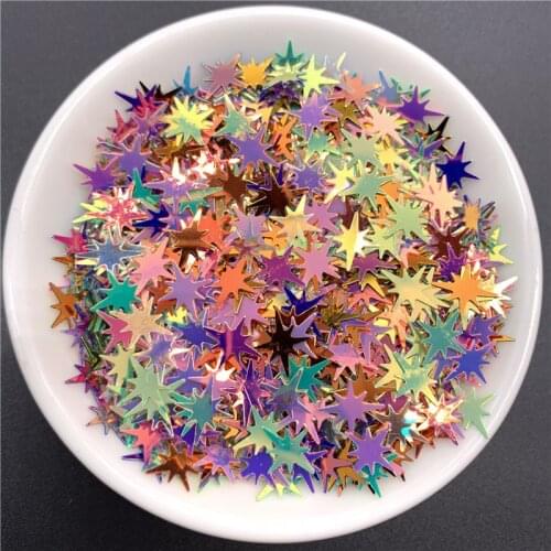 10g 10mm Golden light ultra-thin polygonal star sequins Laser Glittering 3D Nail Sequin PVC Paillettes DIY Nails Art Decorations