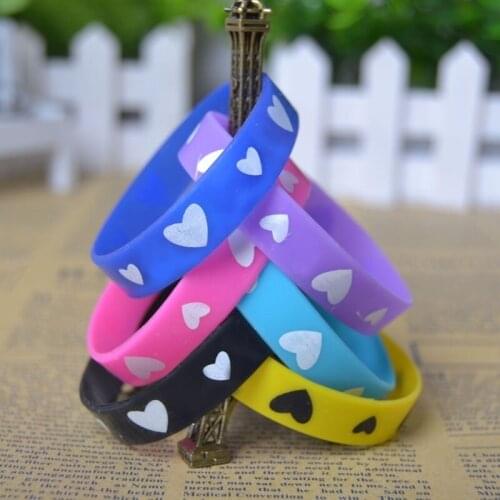 5pcs Love Silicone Bracelet Wristband Cosplay Party Multicolor Sport Wrist Band Men Women Jewelry Gifts