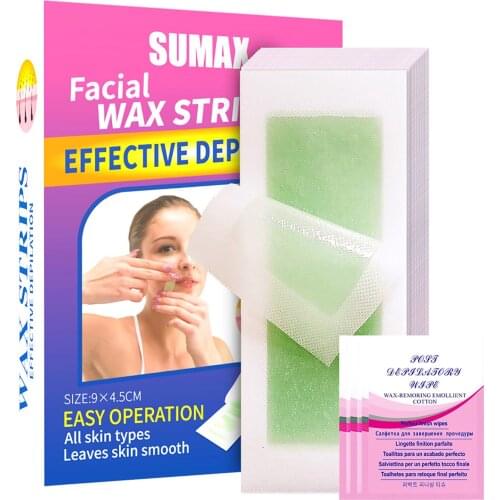 72pcs Wax Paper Hair Removal Beeswax Cream Tearing Wax Strip Paper Leg Armpit Body Facial Hair Remove With 4 Cotton