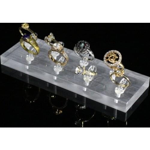 Customized Acrylic Ring Display Stand Ring Clip Holder Ring Organizer Clips Jewellery Tray Jewelry Display Case