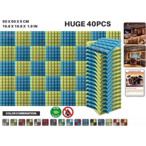 Arrowzoom 40 pcs Bundle 19.6 * 19.6 * 1.9" Hemisphere Grid Soundproofing Acoustic Studio Foam Tile Panel KK1040