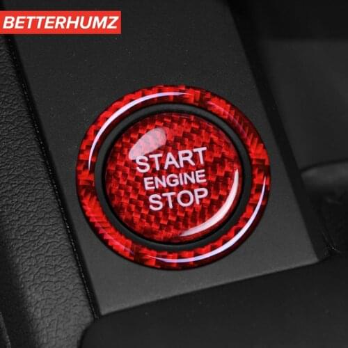 Carbon Fiber Car Engine Start Stop Button Trim Sticker For Audi A3 A4 A5 A6 C5 C6 Q5 Q7 S3 S6 S7 Key Ring Car Accessories