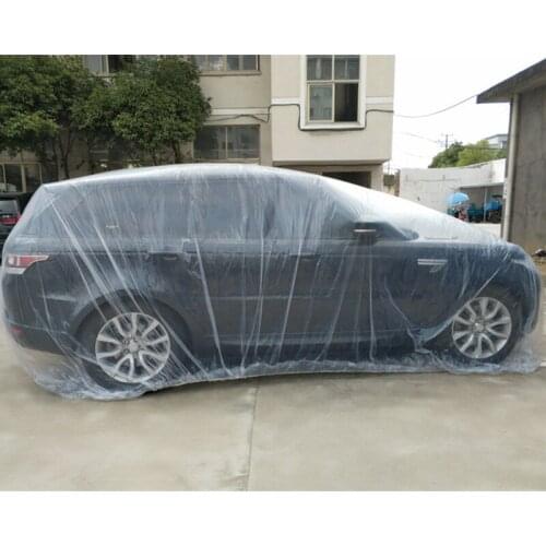 Car Rain Covers Disposable Car Cover Waterproof Transparent Plastic Dustproof Cover