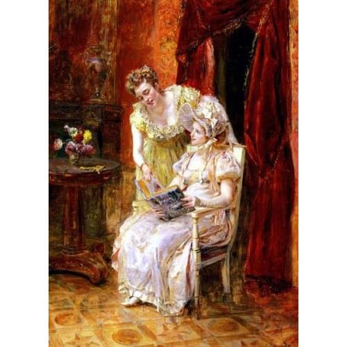 Free shipping classical fairlady girl canvas prints court figures oil painting printed on canvas wall art decoration picture
