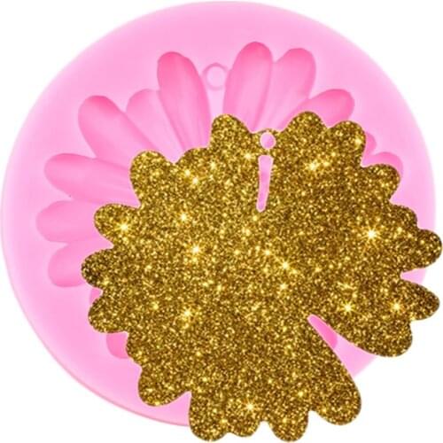 Shiny Daisy Silicone Mold Fondant Cake Decorating Tool Custom Keychain Molds DIY Handmade Charms Moulds Jewelry Making Mould