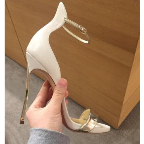 Carpaton Summer fashion Ankle Strap Sandal for Woman Open Toe Thin Heels Gladiator Shoes Super High mixed Colors Sandal