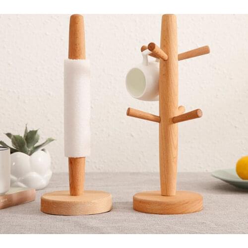 Wood Cup Rack Mug Coffee Cup Storage Stand Office Kitchen Home Organization Hanger Stand Tools F20174036