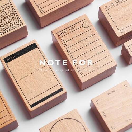 Planner notebook decorative wood stamps numbers clock circle remark memo symbol sign wooden stamp scrapbooking DIY hobby craft
