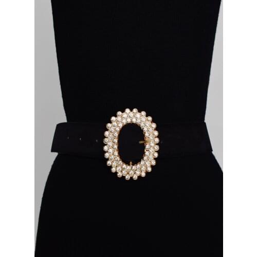 Womens Black Stoned Suede Belt BE323 Women Belt