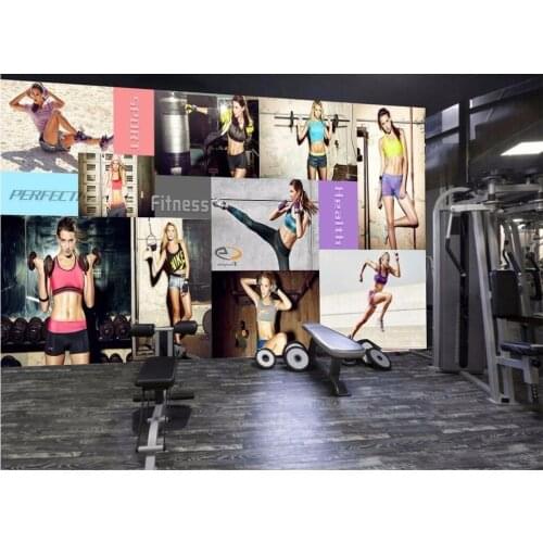 Custom photo 3d wallpaper Gym yoga gym sexy beauty photo wall background wall room painting picture 3d wall murals wallpaper