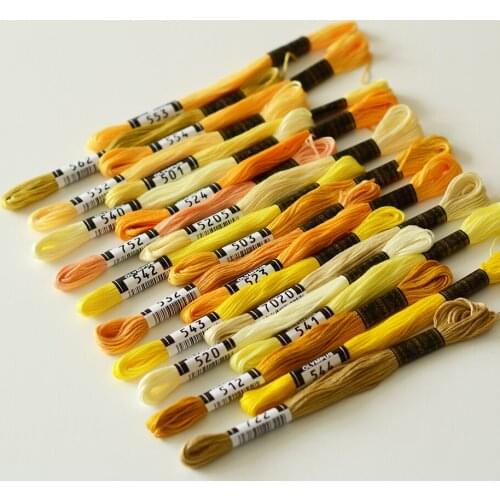 Japan OLYMPUS NO.25 Embroidery yellow series thread French embroidery thread 19pcs/lot