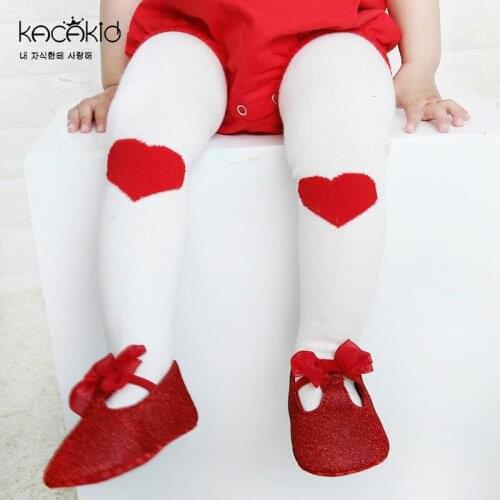 Kacakid tights girls kids Spring Summer Autumn 2 Colors Super Cut Love Cartoon Baby Girls Pantyhose Kids Anti-slip Tights 0-6T