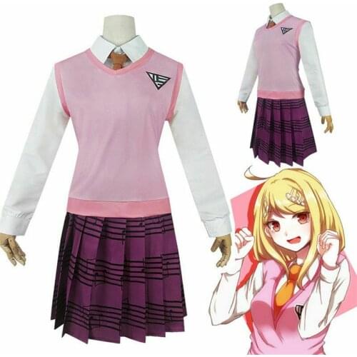 Danganronpa V3 Akamatsu Kaede Cosplay Costume Women Girls Japanese Anime School Uniform Shirt Vest Skirt socks Halloween Clothes