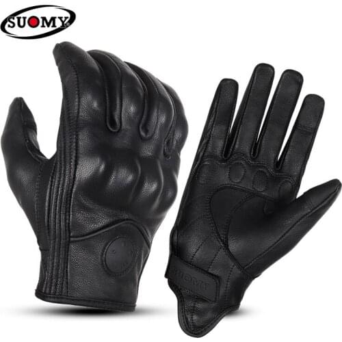 Motorcycle riding leather hockey gloves summer touch-screen vintage motorcycle equipped with four seasons breathe freely