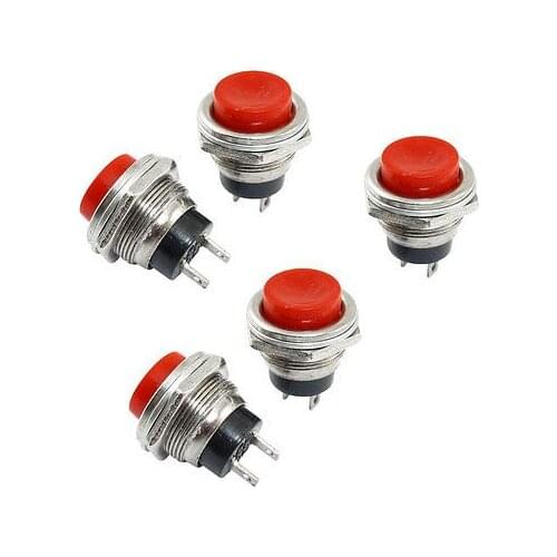 3A 125V 1.5A 250VAC SPST Round Red Momentary Pushbutton Switch