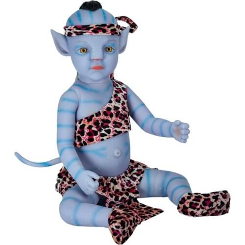20 Inch Bebe Reborn Baby Doll Lifelike Sweet Blue Baby Boy Night Light Full Vinyl Doll Gift Toy for Children Christmas Gift