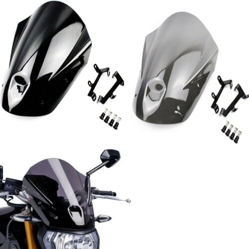 MT09 FZ09 ABS Motorcycle Windshield Windscreen with Mounting Bracket Screws for Yamaha MT-09 FZ-09 FZ MT 09 2013 2014 2015 2016