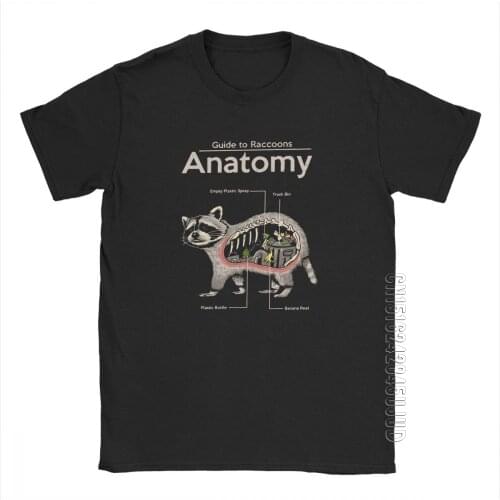 Anatomy Of A Raccoon Mens T Shirt Animals Cute Funny Tee Shirt Camisetas T-Shirts 100% Cotton Birthday Present O-Neck Clothes