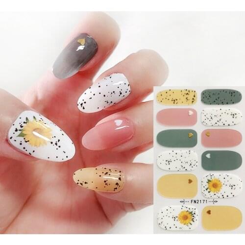 1Sheet New Nail Art Wraps Spring Summer Fruits Decoration Cute Designs Nail Sticker Full Cover Adhesive Nagel Manicure DIY Tips